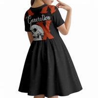 Generation X Skull Kid Short Sleeve Dress Retro Distressed Grunge Edgy Nostalgia