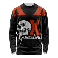 Generation X Skull Long Sleeve Shirt Retro Distressed Grunge Edgy Nostalgia