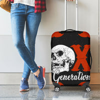 Generation X Skull Luggage Cover Retro Distressed Grunge Edgy Nostalgia