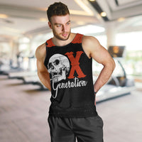 Generation X Skull Men Tank Top Retro Distressed Grunge Edgy Nostalgia