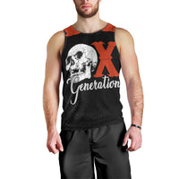 Generation X Skull Men Tank Top Retro Distressed Grunge Edgy Nostalgia