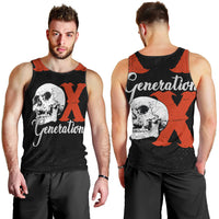 Generation X Skull Men Tank Top Retro Distressed Grunge Edgy Nostalgia