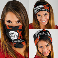 Generation X Skull Neck Gaiter Retro Distressed Grunge Edgy Nostalgia