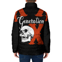 Generation X Skull Padded Jacket Retro Distressed Grunge Edgy Nostalgia