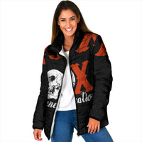 Generation X Skull Padded Jacket Retro Distressed Grunge Edgy Nostalgia