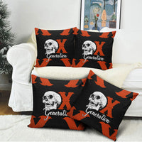 Generation X Skull Pillow Cover Retro Distressed Grunge Edgy Nostalgia