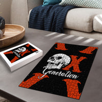 Generation X Skull Puzzle Retro Distressed Grunge Edgy Nostalgia