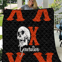 Generation X Skull Quilt Retro Distressed Grunge Edgy Nostalgia