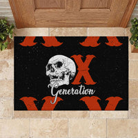 Generation X Skull Rubber Doormat Retro Distressed Grunge Edgy Nostalgia