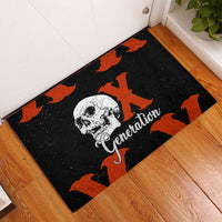 Generation X Skull Rubber Doormat Retro Distressed Grunge Edgy Nostalgia