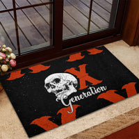 Generation X Skull Rubber Doormat Retro Distressed Grunge Edgy Nostalgia