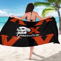 Generation X Skull Sarong Retro Distressed Grunge Edgy Nostalgia