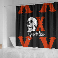 Generation X Skull Shower Curtain Retro Distressed Grunge Edgy Nostalgia