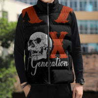 Generation X Skull Sleeveless Puffer Jacket Retro Distressed Grunge Edgy Nostalgia