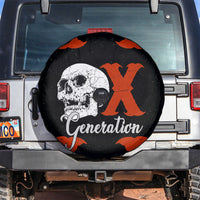 Generation X Skull Spare Tire Cover Retro Distressed Grunge Edgy Nostalgia