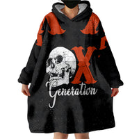 Generation X Skull Wearable Blanket Hoodie Retro Distressed Grunge Edgy Nostalgia