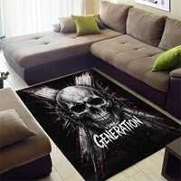 Generation X Skull Area Rug Distressed Heavy Metal Grunge