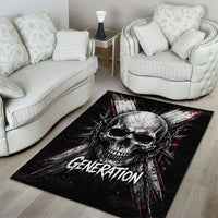 Generation X Skull Area Rug Distressed Heavy Metal Grunge