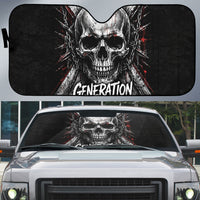 Generation X Skull Auto Sun Shade Distressed Heavy Metal Grunge