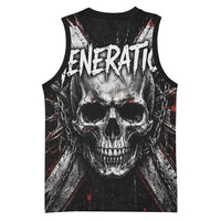Generation X Skull Basketball Jersey Distressed Heavy Metal Grunge