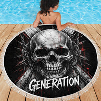 Generation X Skull Beach Blanket Distressed Heavy Metal Grunge