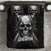 Generation X Skull Bedding Set Distressed Heavy Metal Grunge