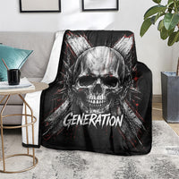 Generation X Skull Blanket Distressed Heavy Metal Grunge