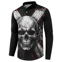 Generation X Skull Button Sweatshirt Distressed Heavy Metal Grunge