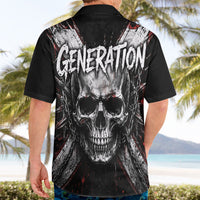 Generation X Skull Hawaiian Shirt Distressed Heavy Metal Grunge