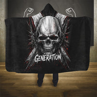 Generation X Skull Hooded Blanket Distressed Heavy Metal Grunge