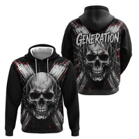 Generation X Skull Hoodie Distressed Heavy Metal Grunge