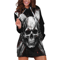 Generation X Skull Hoodie Dress Distressed Heavy Metal Grunge