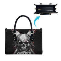 Generation X Skull Leather Bag Distressed Heavy Metal Grunge