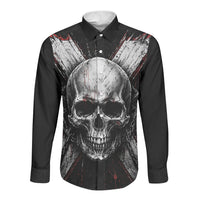 Generation X Skull Long Sleeve Button Shirt Distressed Heavy Metal Grunge