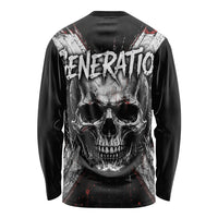 Generation X Skull Long Sleeve Shirt Distressed Heavy Metal Grunge