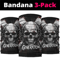 Generation X Skull Neck Gaiter Distressed Heavy Metal Grunge