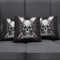Generation X Skull Pillow Cover Distressed Heavy Metal Grunge