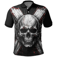 Generation X Skull Polo Shirt Distressed Heavy Metal Grunge