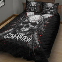 Generation X Skull Quilt Bed Set Distressed Heavy Metal Grunge