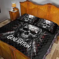 Generation X Skull Quilt Bed Set Distressed Heavy Metal Grunge