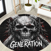 Generation X Skull Round Carpet Distressed Heavy Metal Grunge