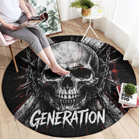 Generation X Skull Round Carpet Distressed Heavy Metal Grunge