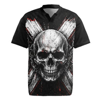 Generation X Skull Rugby Jersey Distressed Heavy Metal Grunge