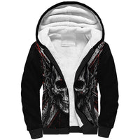 Generation X Skull Sherpa Hoodie Distressed Heavy Metal Grunge