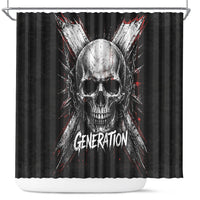 Generation X Skull Shower Curtain Distressed Heavy Metal Grunge