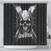 Generation X Skull Shower Curtain Distressed Heavy Metal Grunge