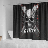 Generation X Skull Shower Curtain Distressed Heavy Metal Grunge