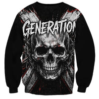 Generation X Skull Sweatshirt Distressed Heavy Metal Grunge