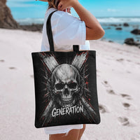 Generation X Skull Tote Bag Distressed Heavy Metal Grunge