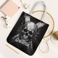 Generation X Skull Tote Bag Distressed Heavy Metal Grunge